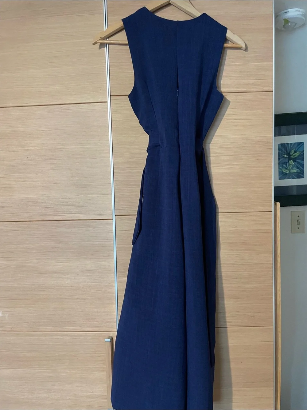 Adelyn Rae Navy Sleeveless Wrap Jumpsuit with Tie Waist - Picture 9 of 11